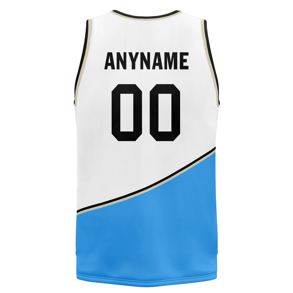 Custom White Blue City Edition Personalized Sports Uniform Authentic Basketball Jersey BBJ01-D06101-1