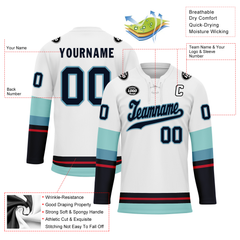 Custom White Blue Personalized Hockey Jersey HCKJ01-D0a70da