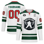 Custom White Green Personalized Hockey Jersey HCKJ01-D0a70c0