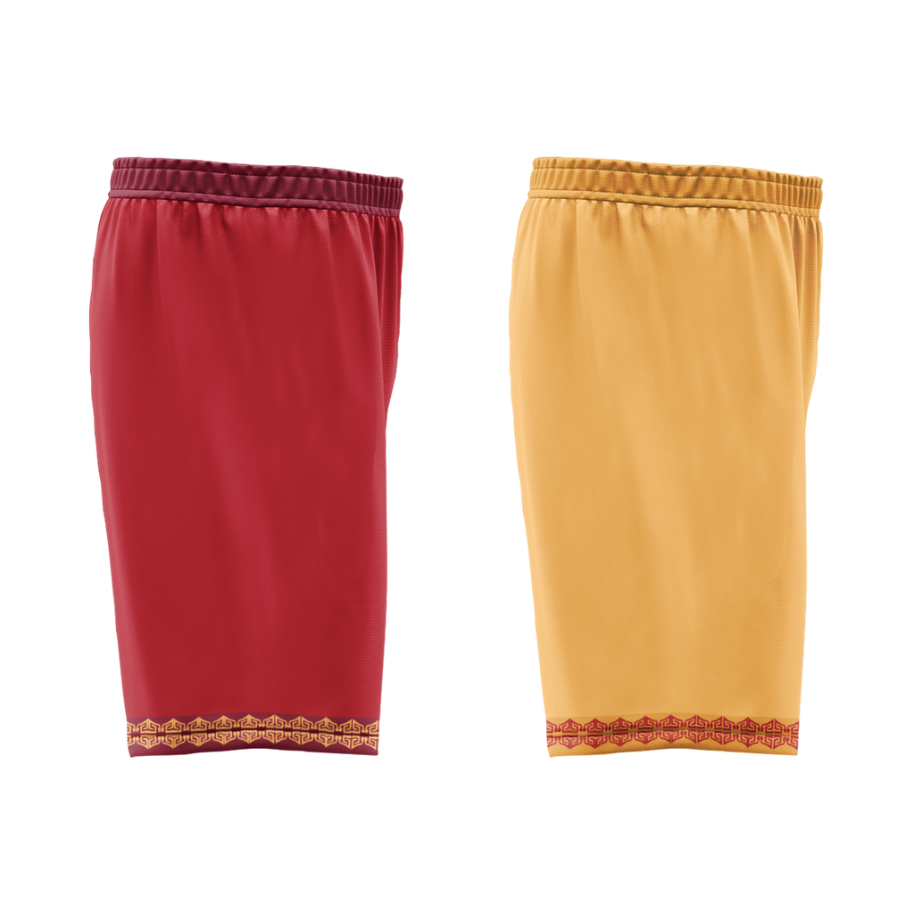 Custom Red Yellow Classic Style Reversible Basketball Uniform Personalized Ordinary BBJR-D017011