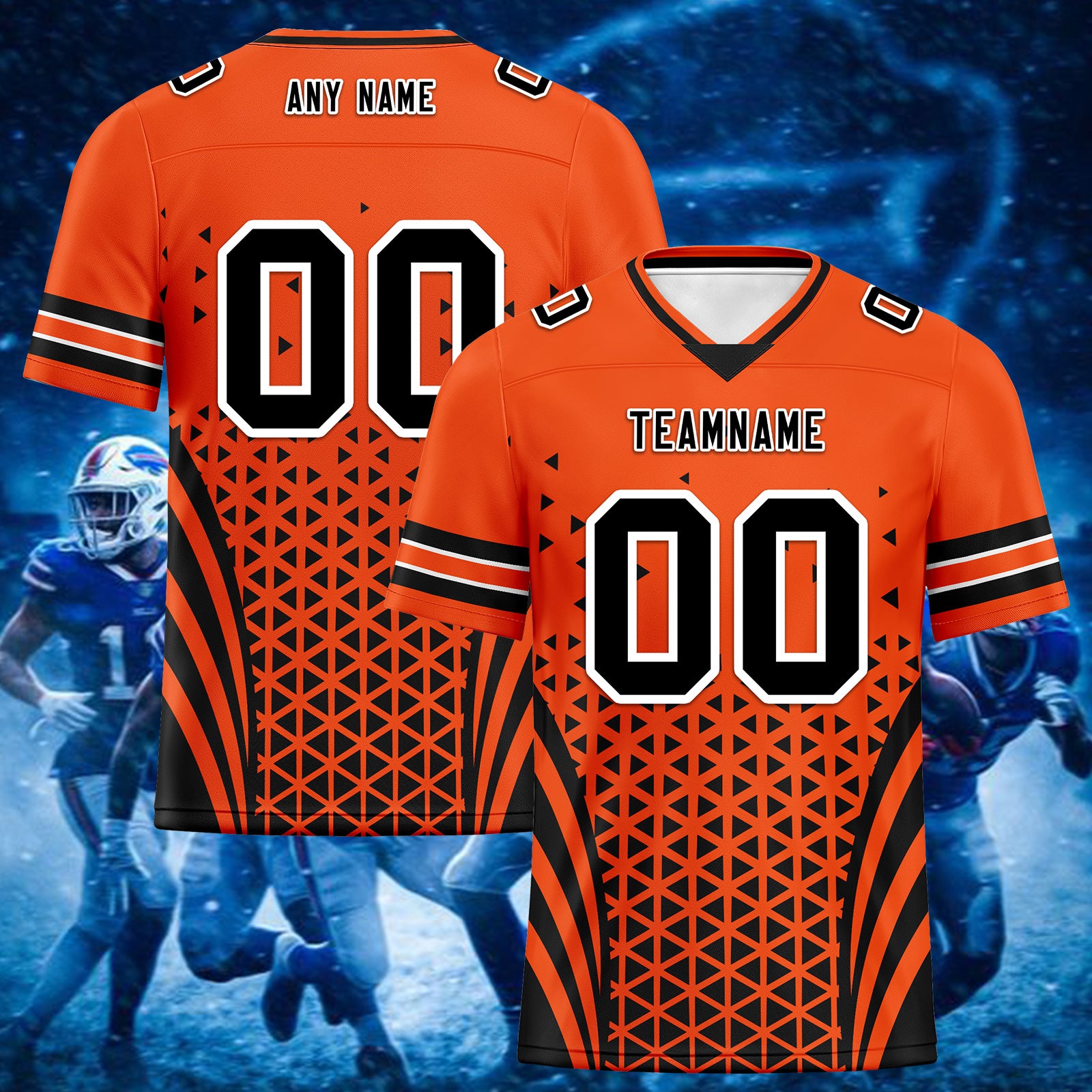 Custom Black Orange Ohio Personalized Authentic Football Jersey FBJ02-D023033-6