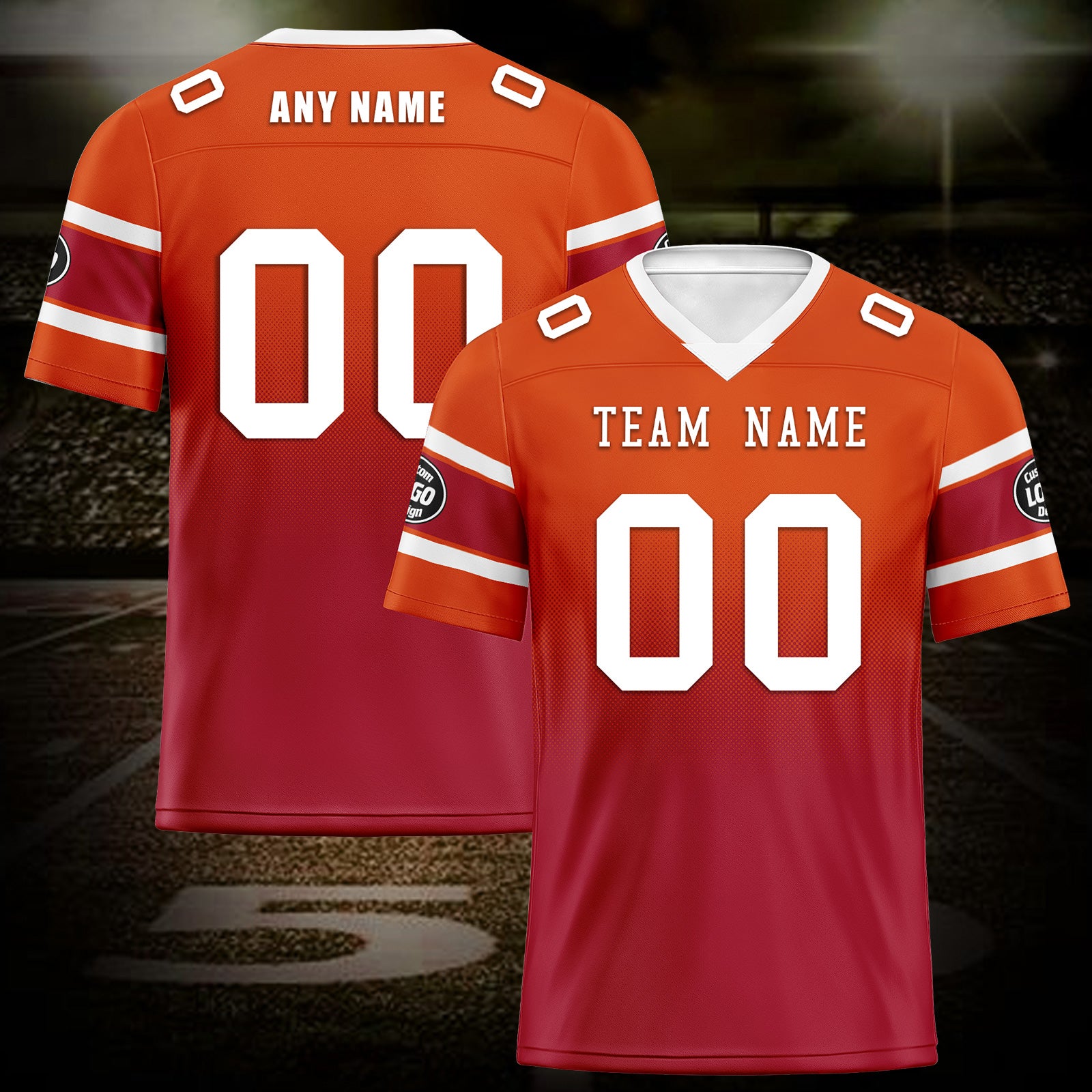 Custom Orange Red Tampa Bay Personalized Authentic Football Jersey FBJ02-D020249-29