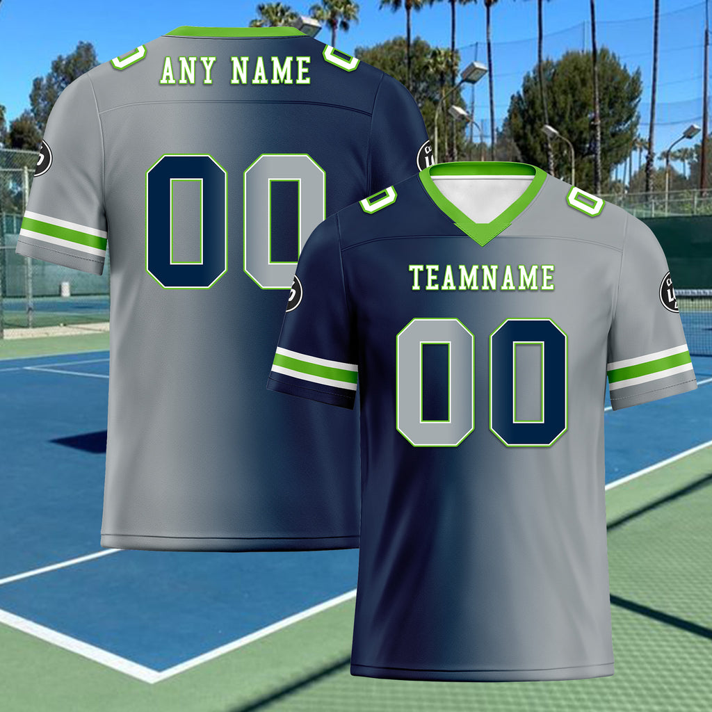 Custom Blue Grey Washington Personalized Authentic Football Jersey FBJ02-D028017-14