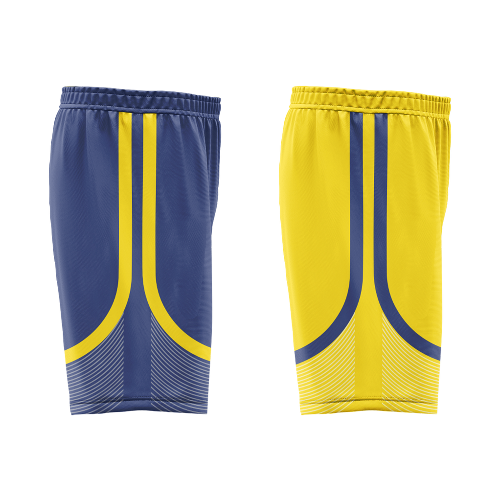 Custom Blue Yellow Classic Style Reversible Basketball Uniform Personalized Ordinary BBJR-D017003
