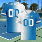 Custom Blue White Michigan Personalized Authentic Football Jersey FBJ02-D028017-6