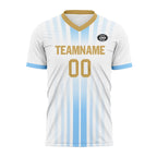 Custom White Blue Soccer Sets Jersey Personalized SCJ101-D020131-10