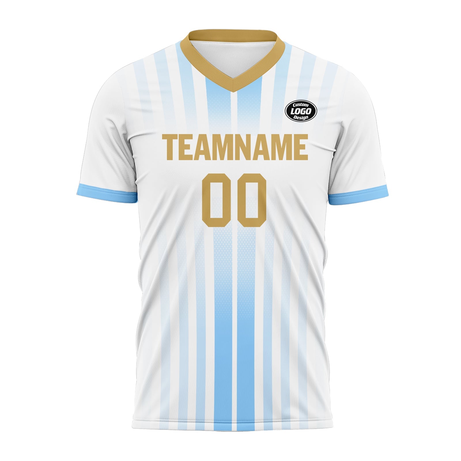Custom White Blue Soccer Sets Jersey Personalized SCJ101-D020131-10