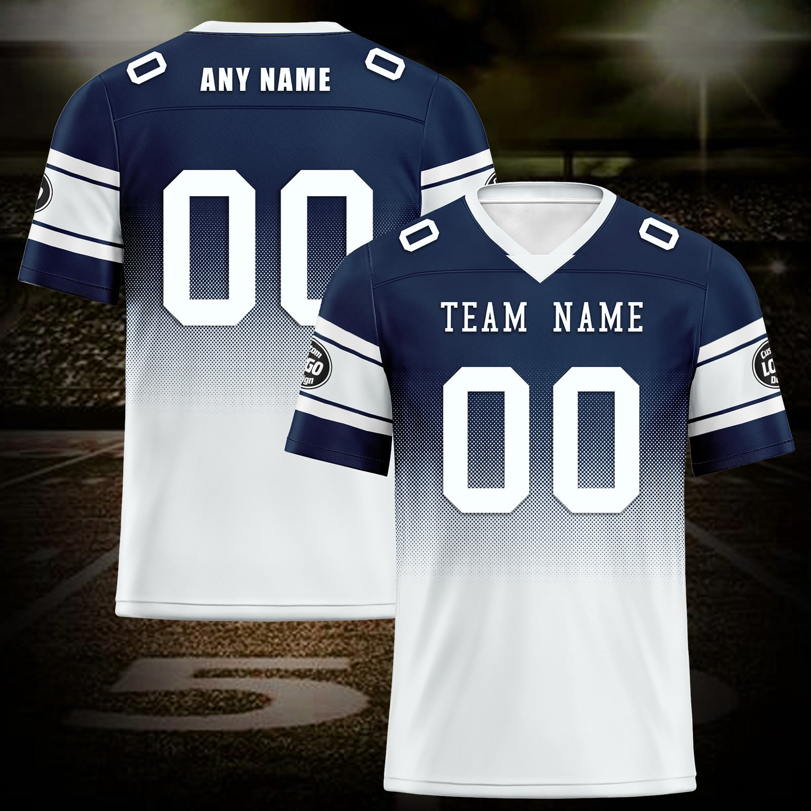 Custom Blue White Dallas Personalized Authentic Football Jersey FBJ02-D020249-9
