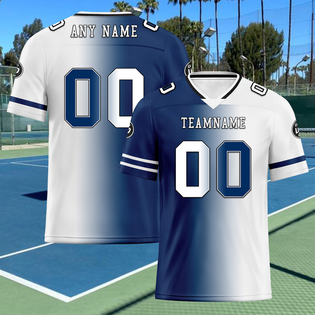 Custom Blue White Indiana Personalized Authentic Football Jersey FBJ02-D028017-23