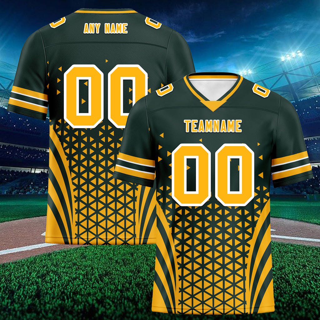Custom Green Yellow Wisconsin Personalized Authentic Football Jersey FBJ02-D023033-13