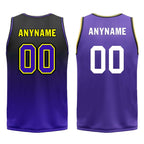 Custom Black Purple Los Angeles City Edition Personalized Reversible Basketball Set Sports Basketball Jersey BBJ01R-D0610-14-COOLMAX