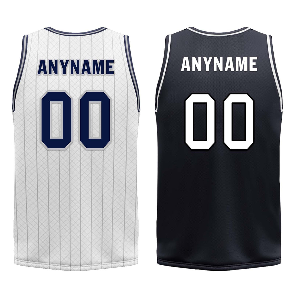 Custom White Dark Blue Black Orlando City Edition Personalized Reversible Basketball Set Sports Basketball Jersey BBJ01R-D0610-22