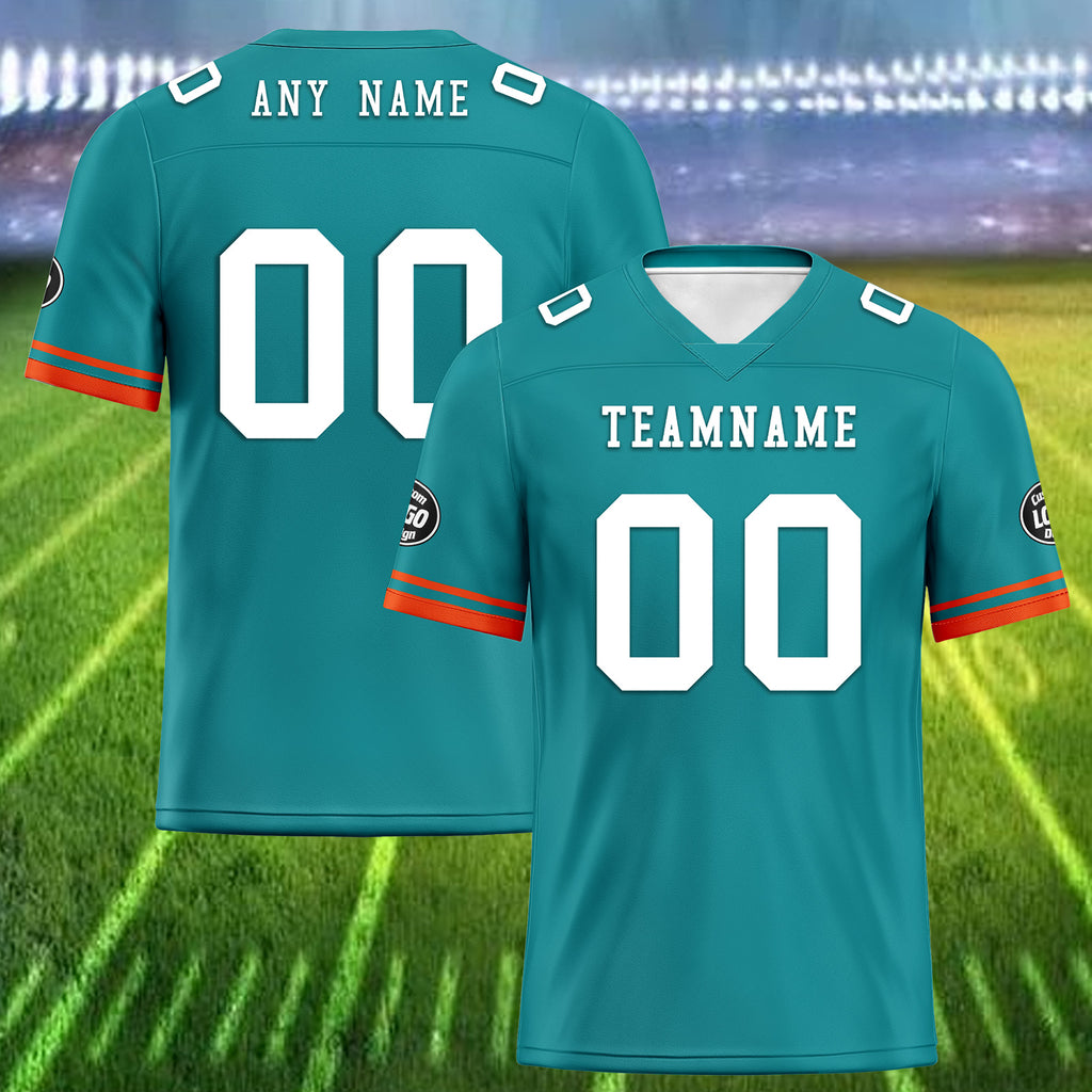 Custom Green Miami Personalized Authentic Football Jersey FBJ02-D020263-24