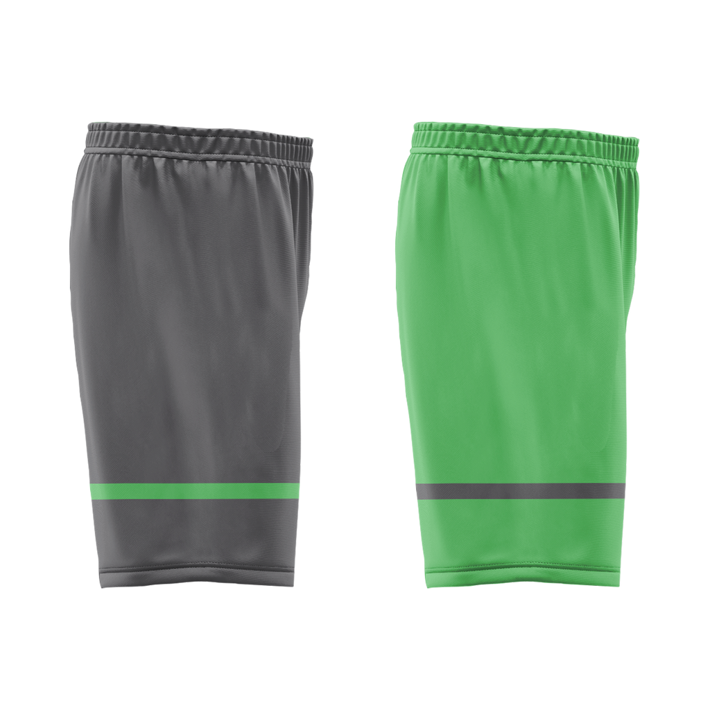 Custom Gray Green Classic Style Reversible Basketball Uniform Personalized COOLMAX BBJR-D017046