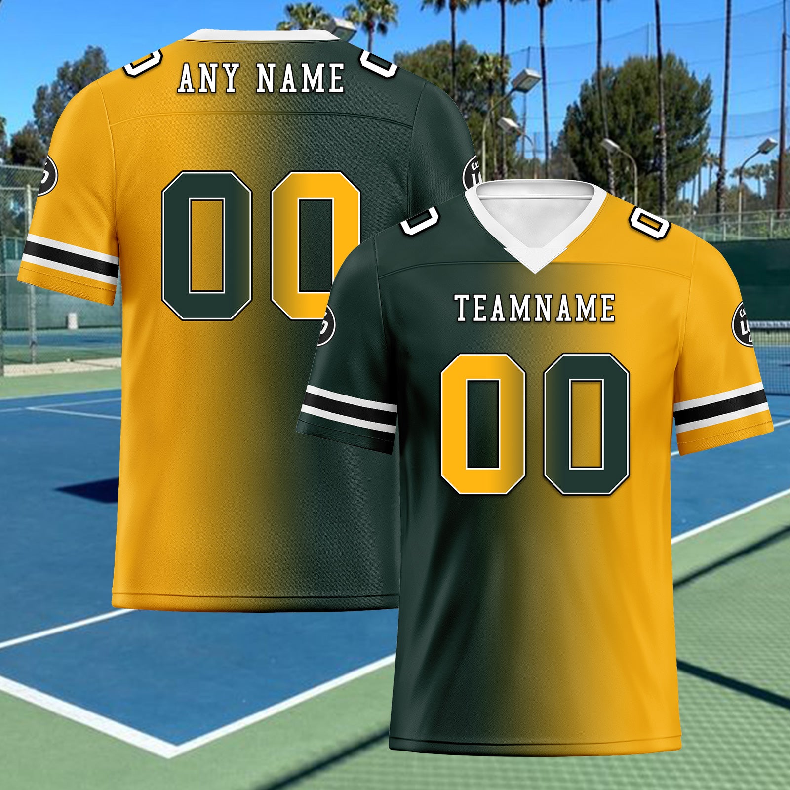 Custom Yellow Green Wisconsin Personalized Authentic Football Jersey FBJ02-D028017-7