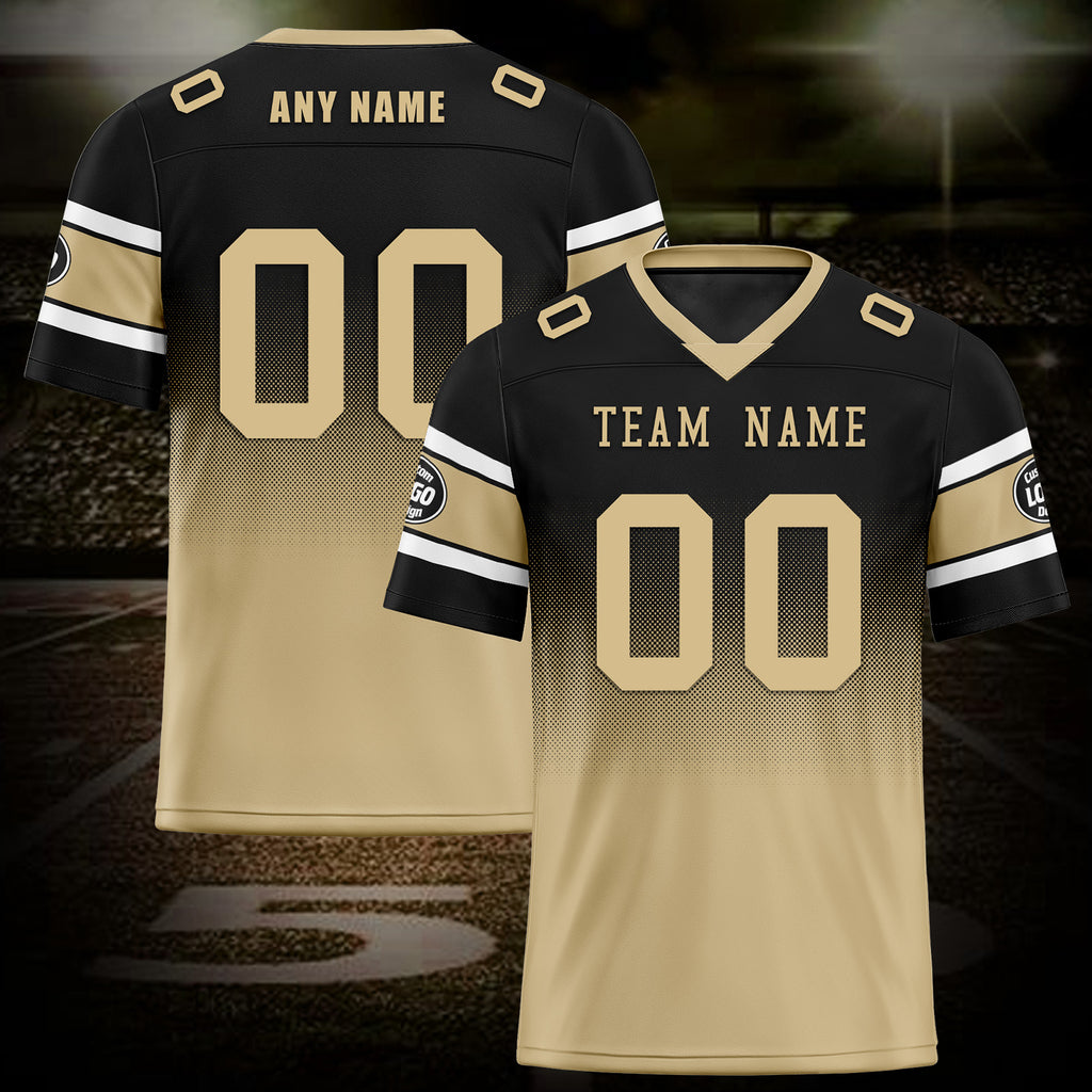 Custom Black Yellow New Orleans Personalized Authentic Football Jersey FBJ02-D020249-19
