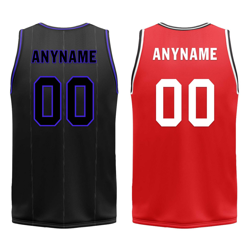 Custom Black Purple Red Toronto City Edition Personalized Reversible Basketball Set Sports Basketball Jersey BBJ01R-D0610-28