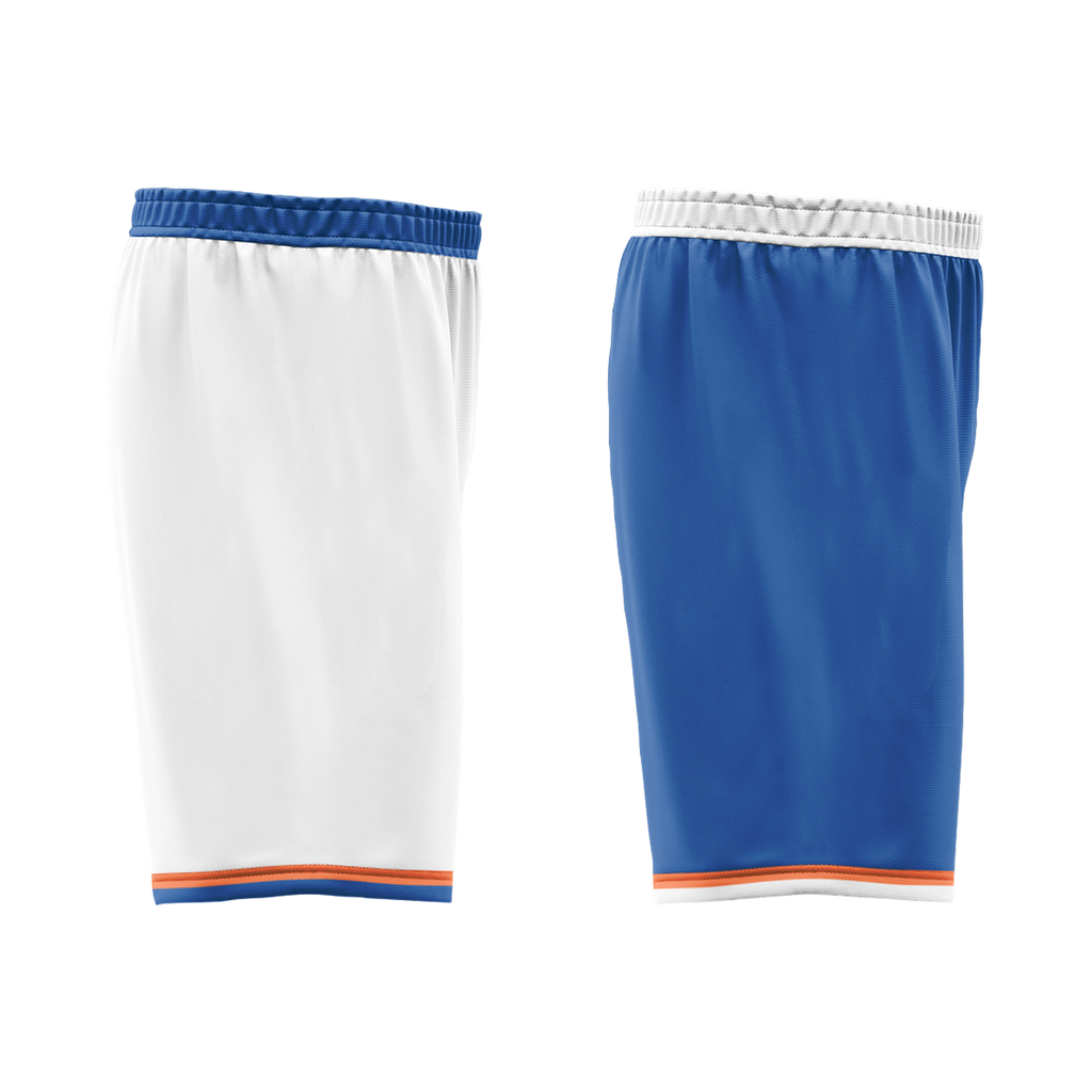 Custom White Blue Classic Style Reversible Basketball Uniform Personalized COOLMAX BBJR-D017016
