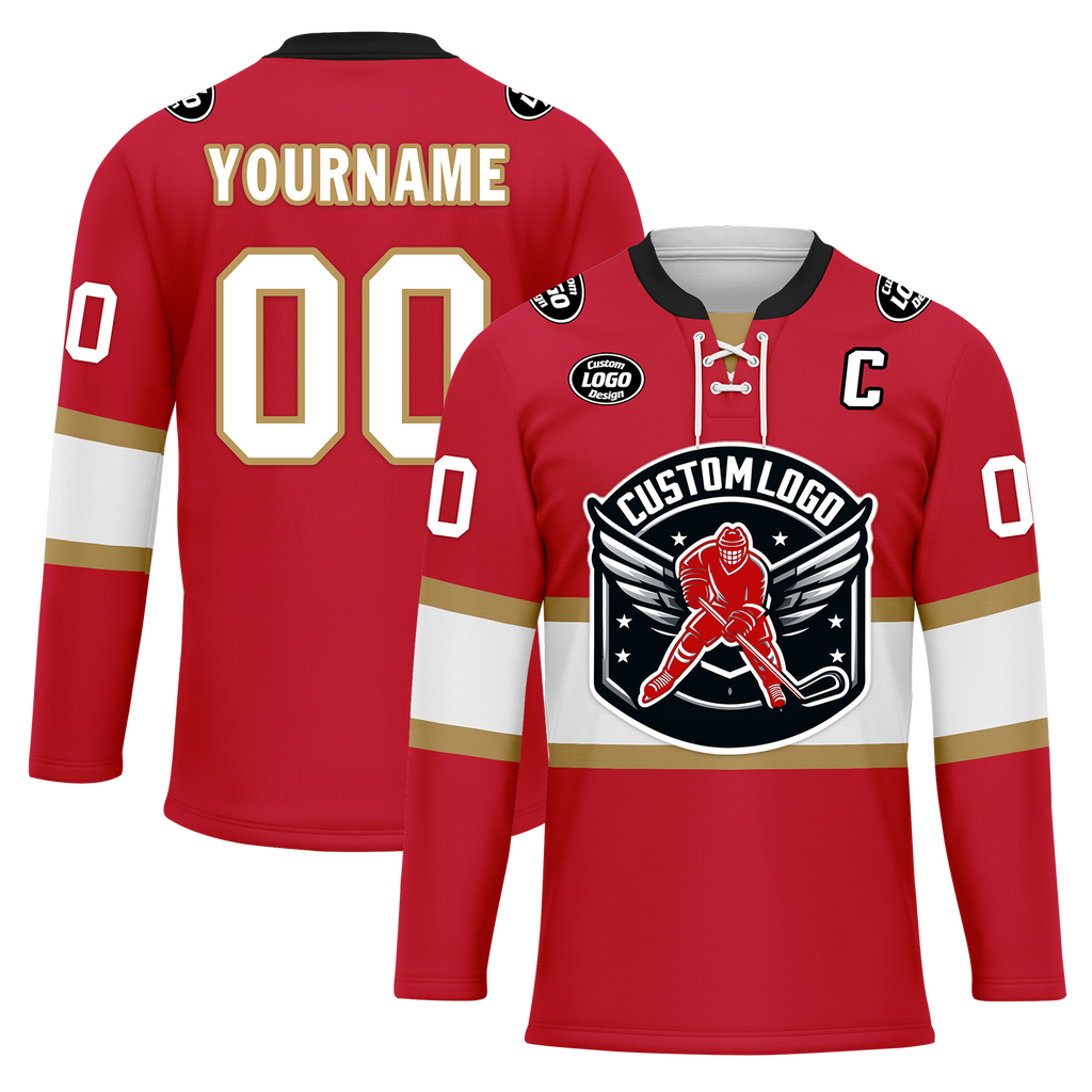 Custom Red White Personalized Hockey Jersey HCKJ01-D0a70ae