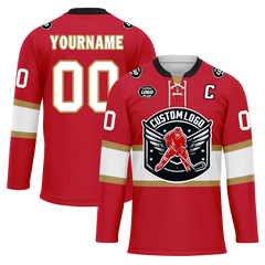 Custom Red White Personalized Hockey Jersey HCKJ01-D0a70ae