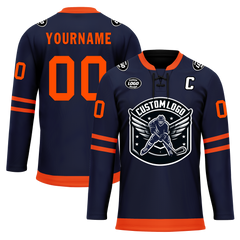 Custom Blue Orange Personalized Hockey Jersey HCKJ01-D0a70c8