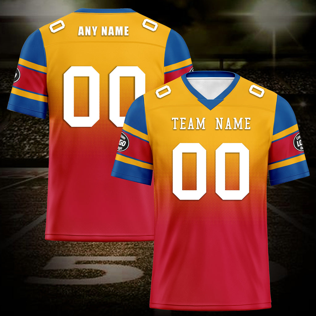 Custom Yellow Red Pittsburgh Personalized Authentic Football Jersey FBJ02-D020249-30
