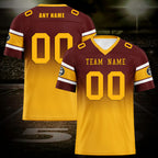 Custom Red Yellow Washington Personalized Authentic Football Jersey FBJ02-D020249-31