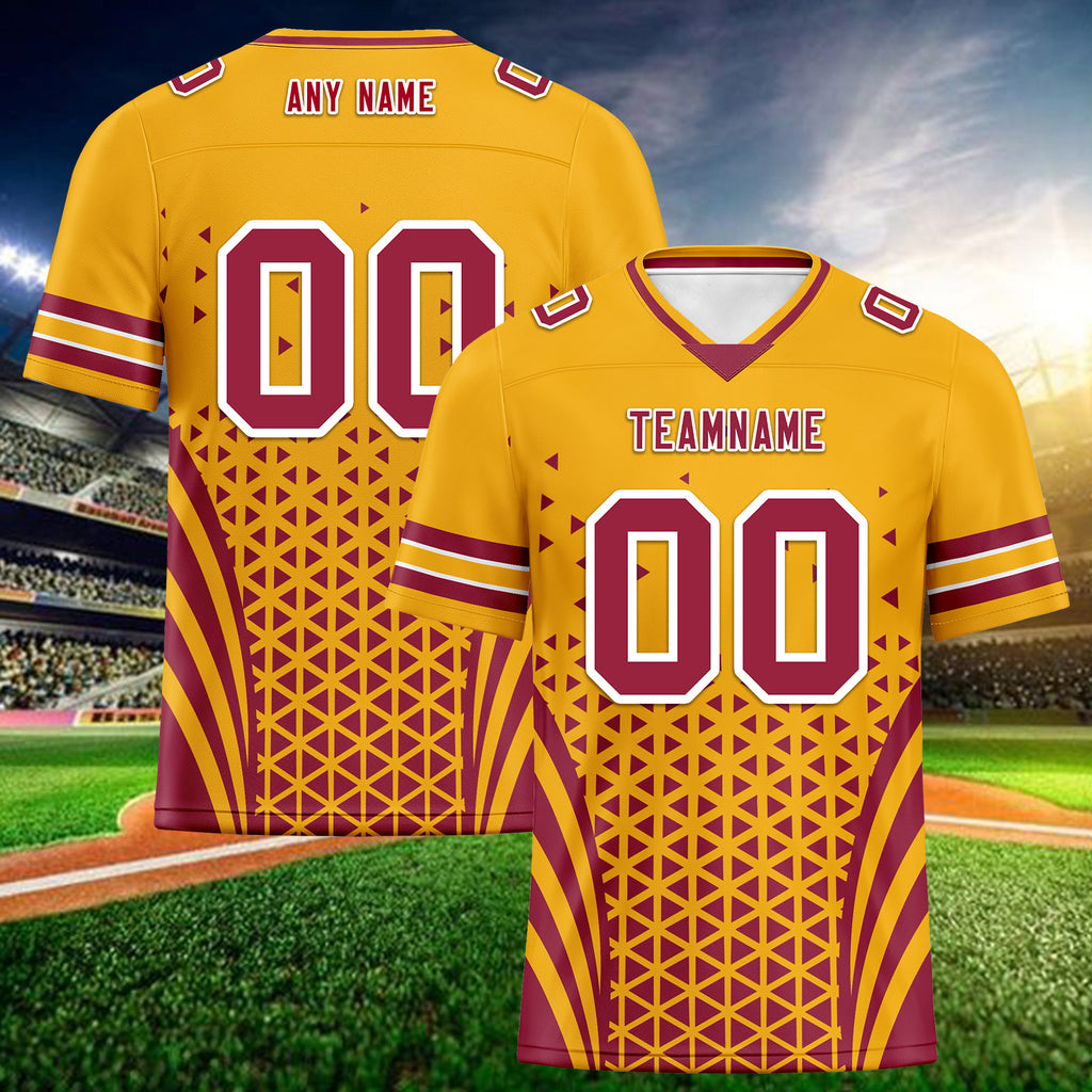 Custom Red Yellow Arizona Personalized Authentic Football Jersey FBJ02-D023033-1