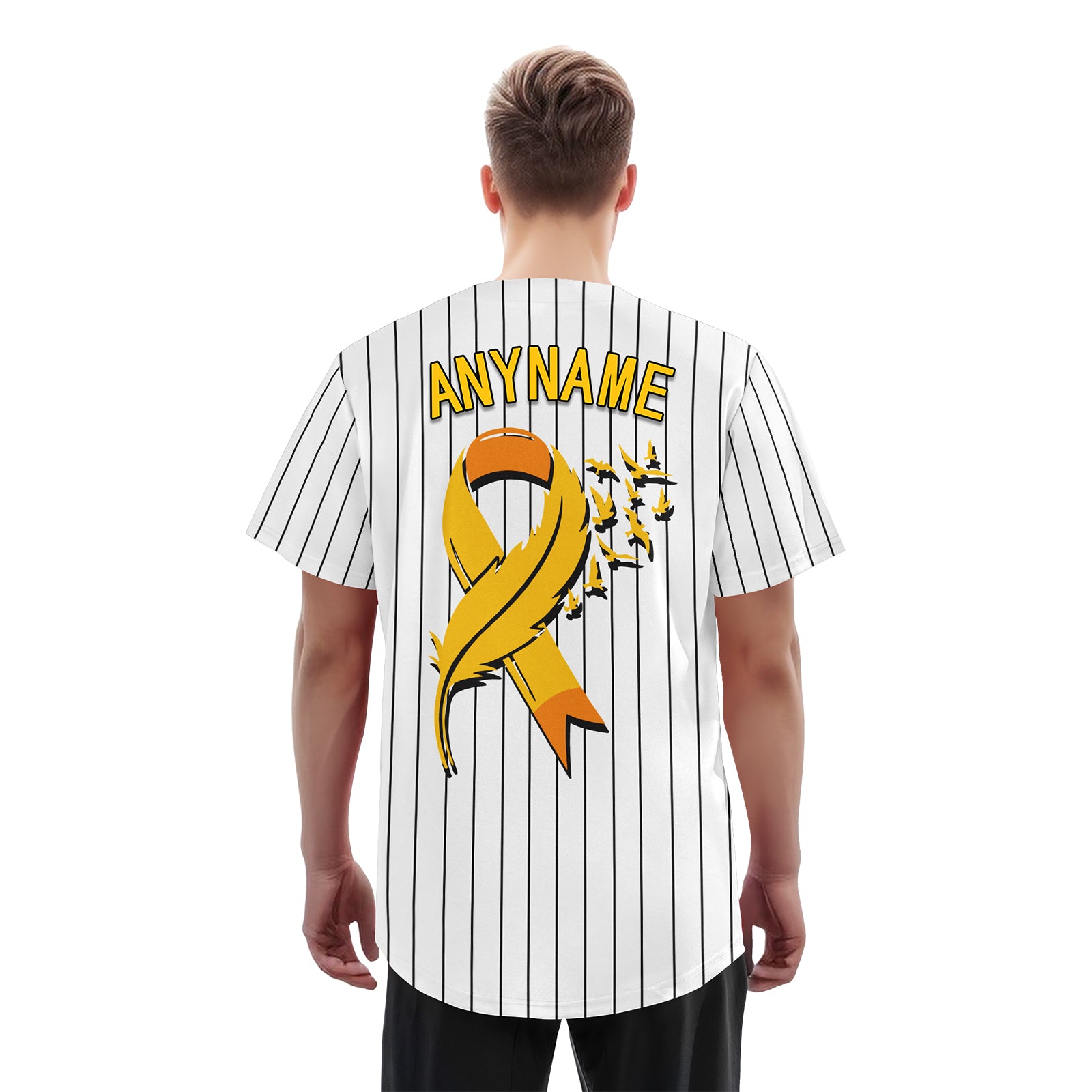 Custom White World Cancer Day Personalized Authentic Baseball Jersey BSBJ01-E06020-12
