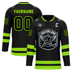 Custom Black Green Personalized Hockey Jersey HCKJ01-D0a70b8