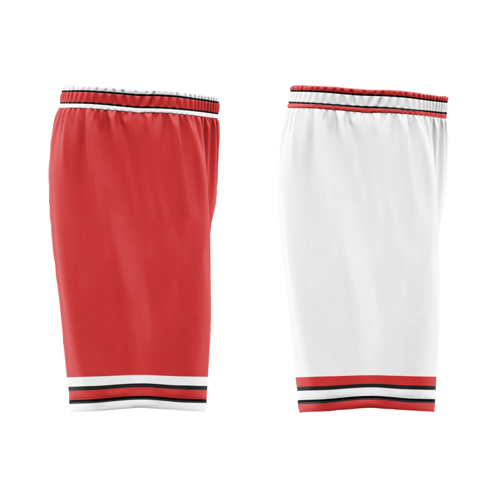 Custom Red White Classic Style Reversible Basketball Uniform Personalized COOLMAX BBJR-D017005