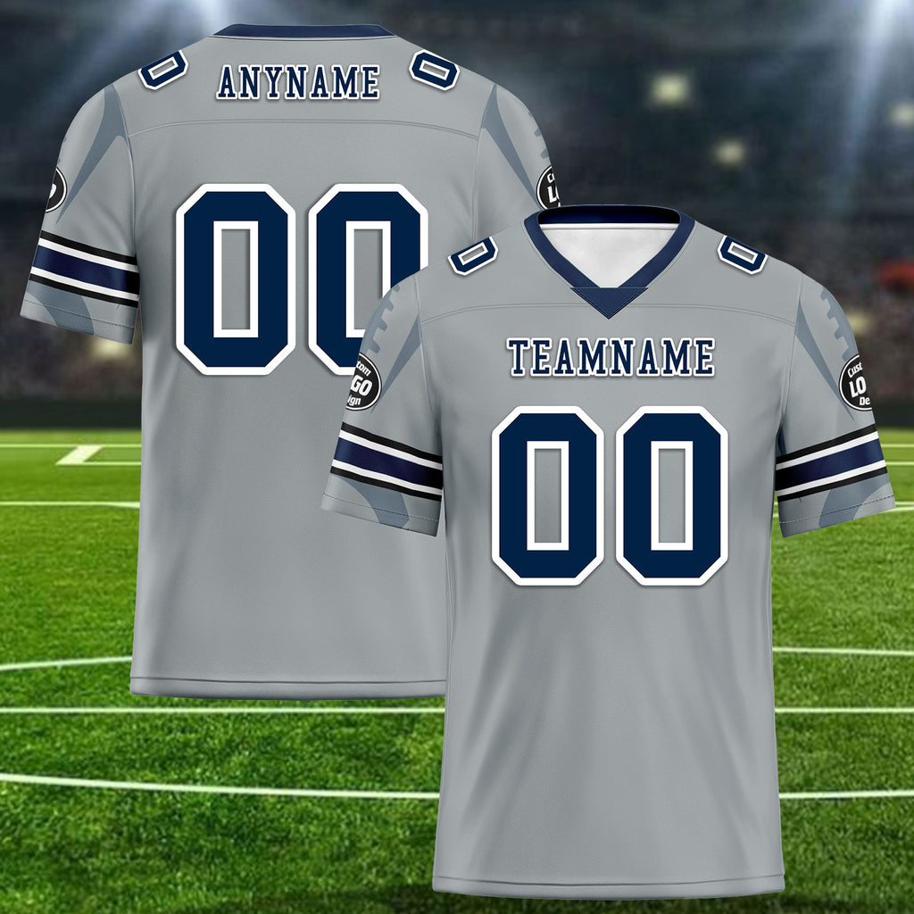 Custom Gray Seattle Personalized Authentic Football Jersey FBJ02-D025033-27