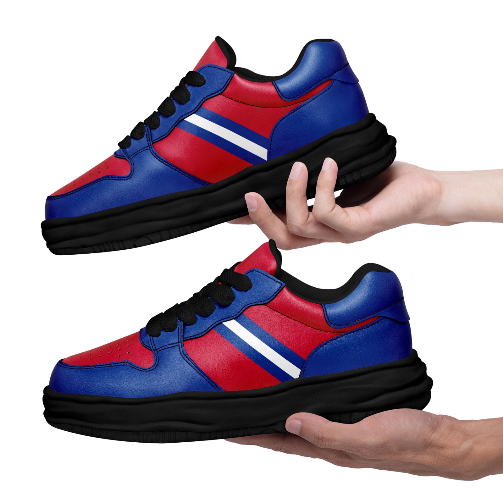 Custom Red Blue Buffalo Shoes Personalized Sneaker FN032-D020389-4