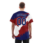 Custom Navy Blue Red White USA Flag Personalized Authentic Baseball Jersey BSBJ01-E06022-3