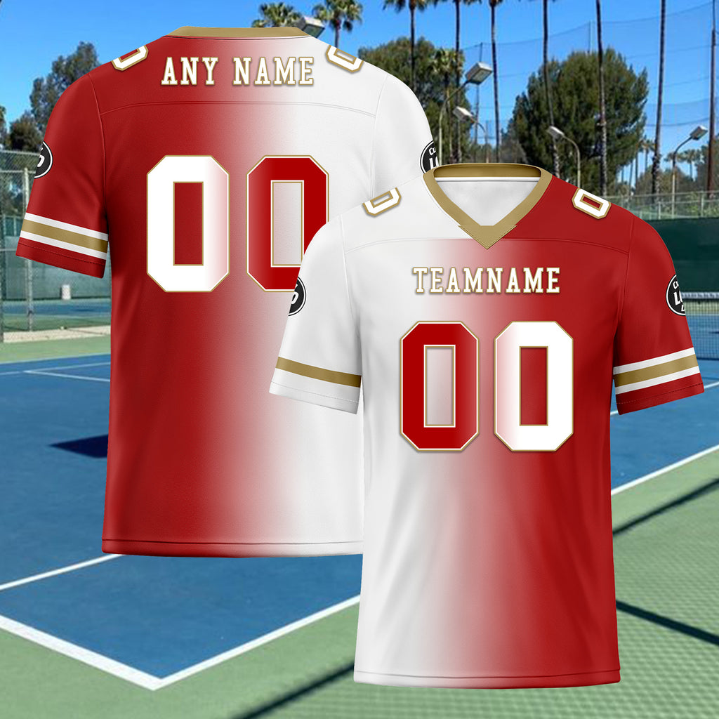 Custom White Red California Personalized Authentic Football Jersey FBJ02-D028017-13
