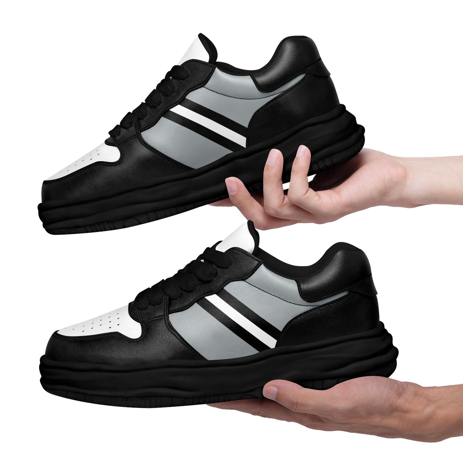 Custom Black Gray Las Vegas Shoes Personalized Sneaker FN032-D020389-20