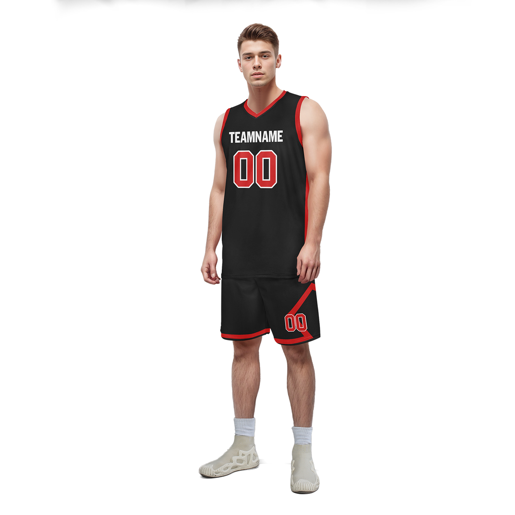 Custom Black Red Classic Style Sports Uniform Basketball Jersey BBJ01-bd0a700f