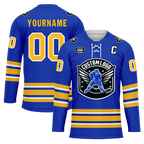 Custom Blue Yellow Personalized Hockey Jersey HCKJ01-D0a70aa