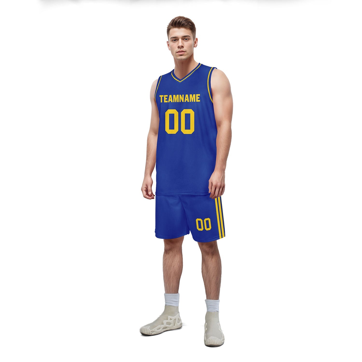 Custom Blue Classic Style Sports Uniform Basketball Jersey BBJ01-D020105-12