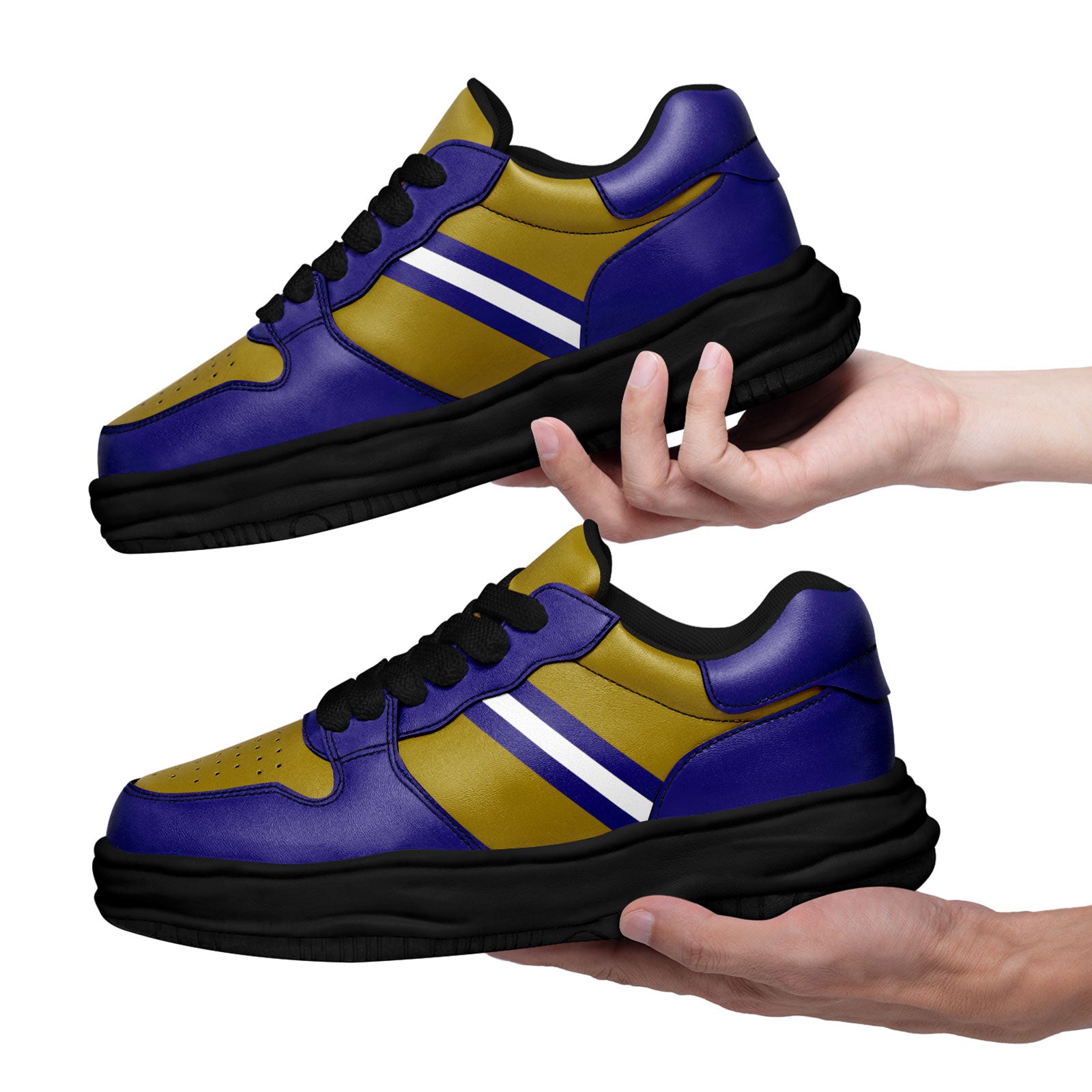 Custom Purple Yellow Baltimore Shoes Personalized Sneaker FN032-D020389-2