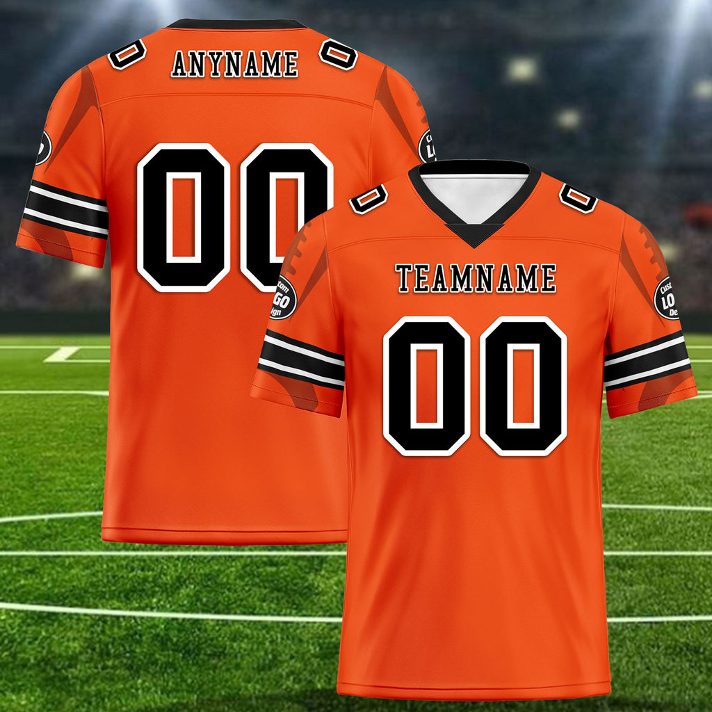 Custom Orange Cincinnati Personalized Authentic Football Jersey FBJ02-D025033-6