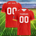 Custom Red Yellow Kansas City Football Jersey and Firesoul Sports Shoes Combo Offer Personalized Combo ZH-D020273-18