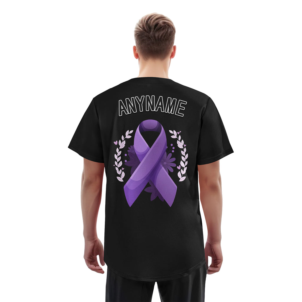 Custom Black World Cancer Day Personalized Authentic Baseball Jersey BSBJ01-E06020-2