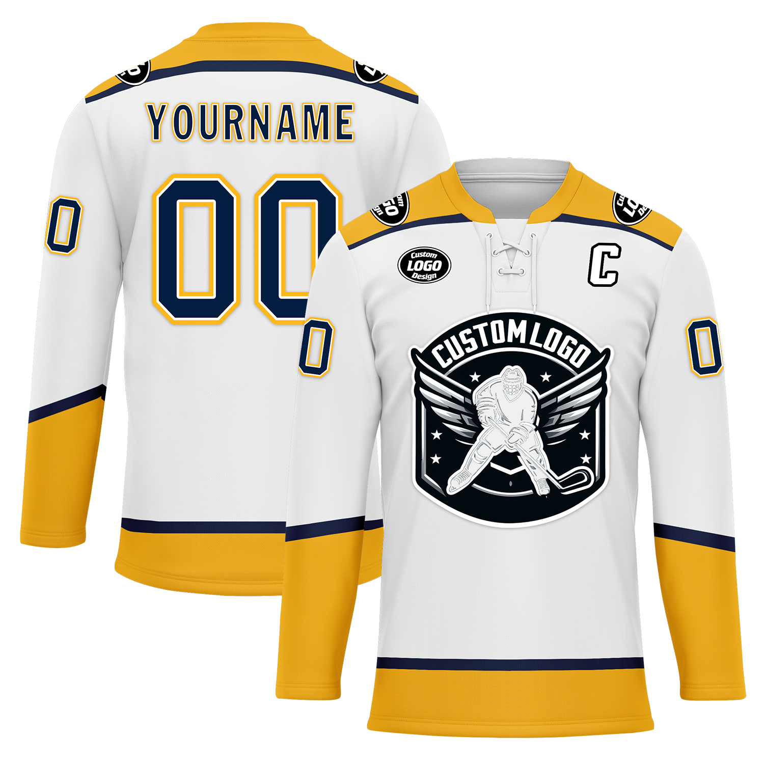 Custom White Green Personalized Hockey Jersey HCKJ01-D0a70ca