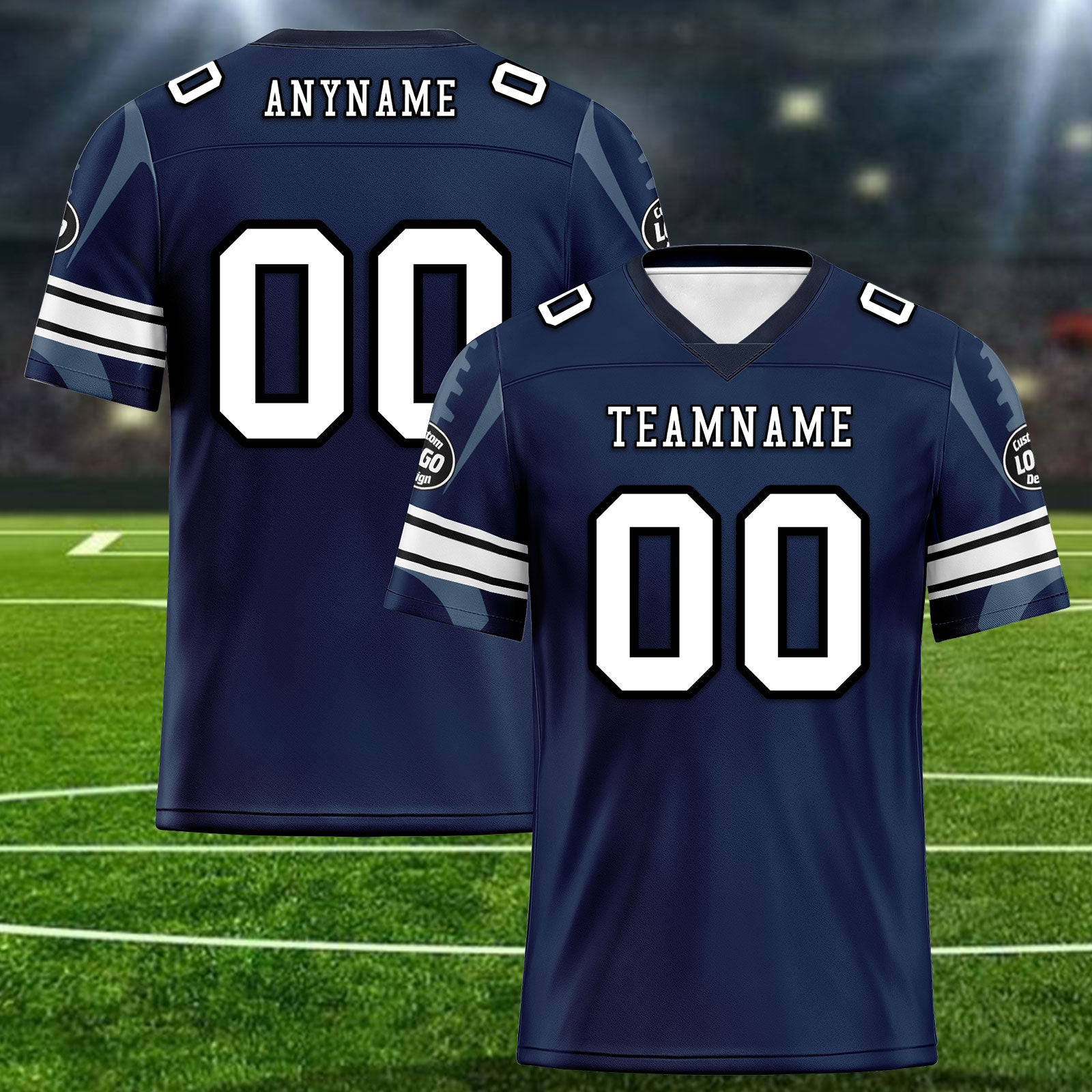 Custom Blue Dallas Personalized Authentic Football Jersey FBJ02-D025033-8