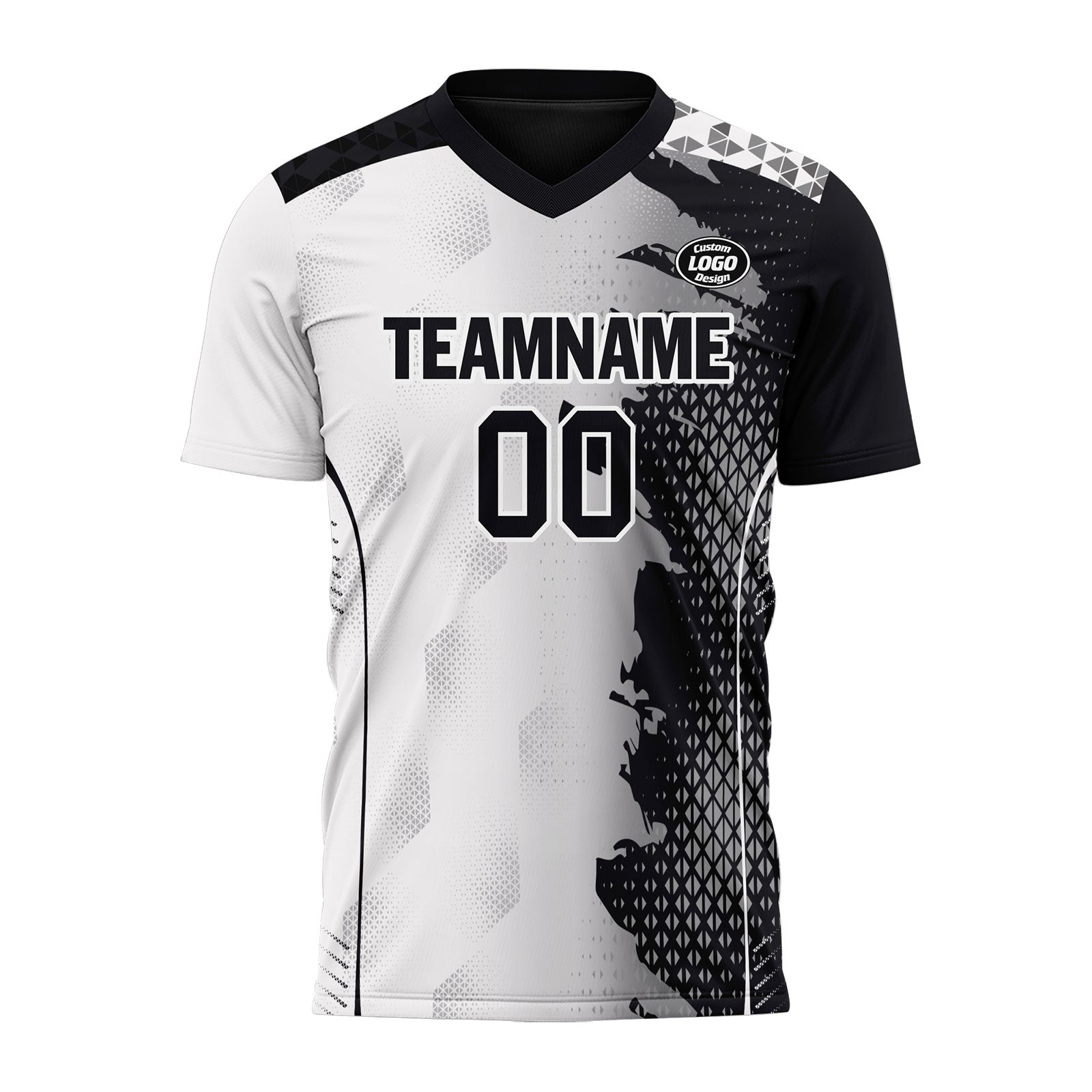 Custom Black White Soccer Sets Jersey Personalized SCJ101-D020210-2