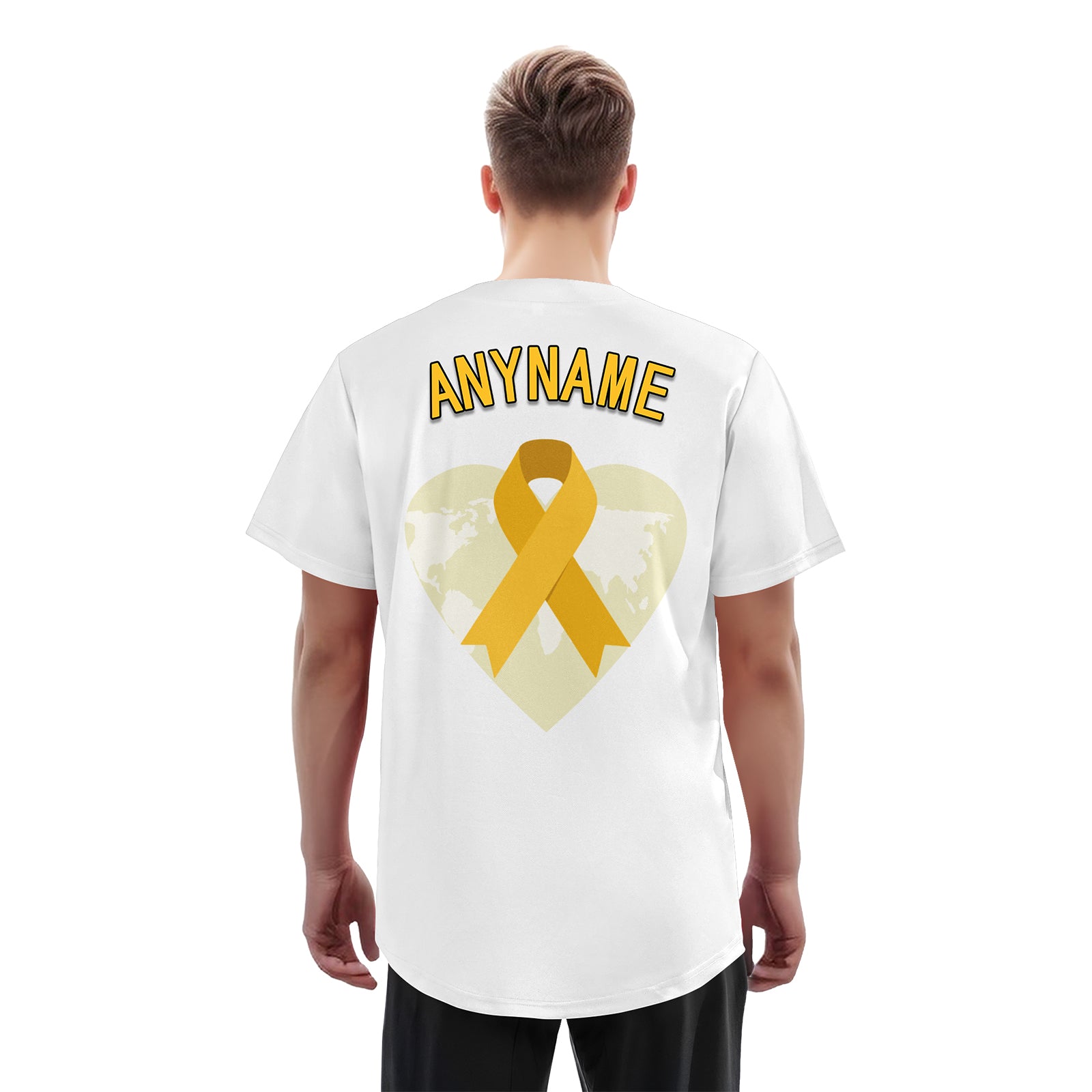 Custom White World Cancer Day Personalized Authentic Baseball Jersey BSBJ01-E06020-3