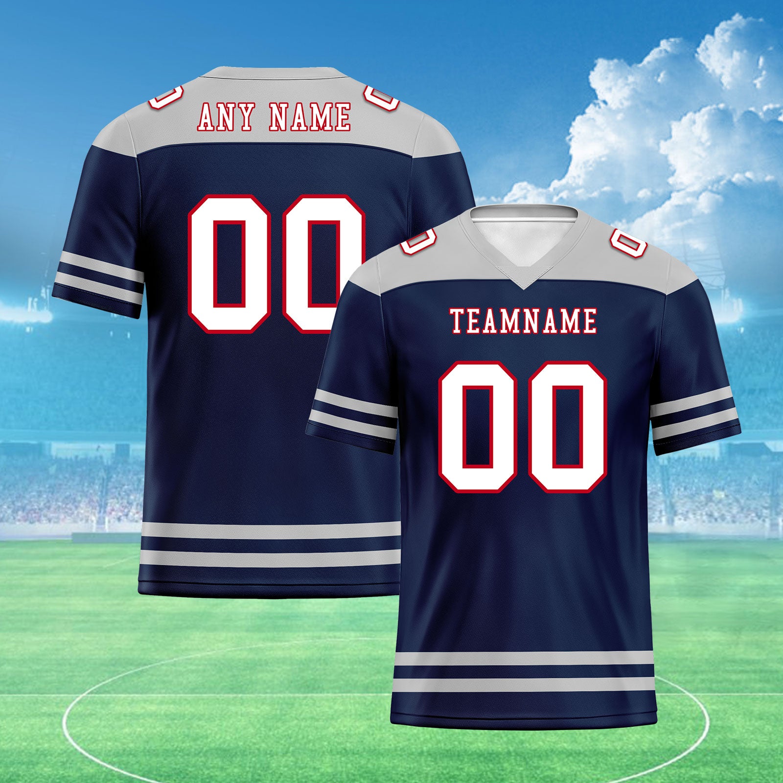 Custom New England Personalized Authentic Football Jersey FBJ02-E0607-3