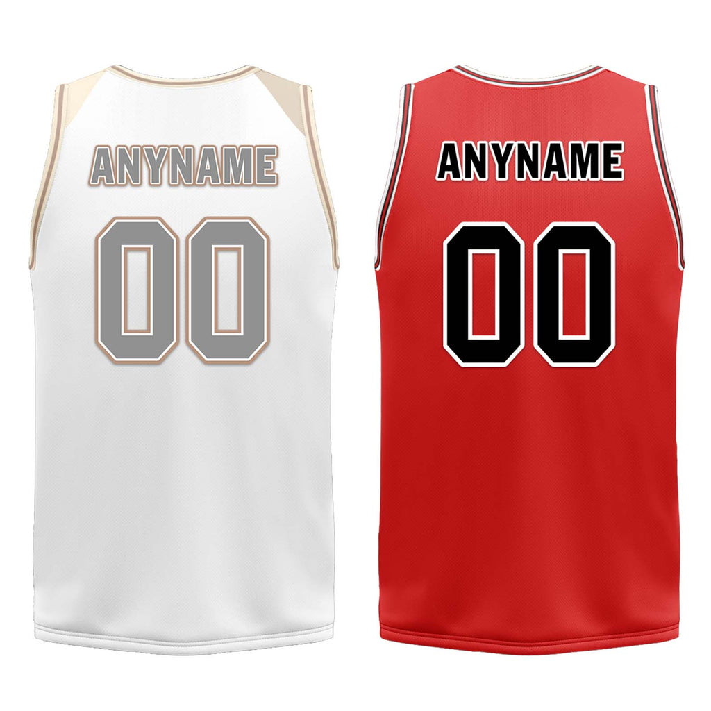Custom White Gold Copper Chicago City Edition Personalized Reversible Basketball Set Sports Basketball Jersey BBJ01R-D0610-5