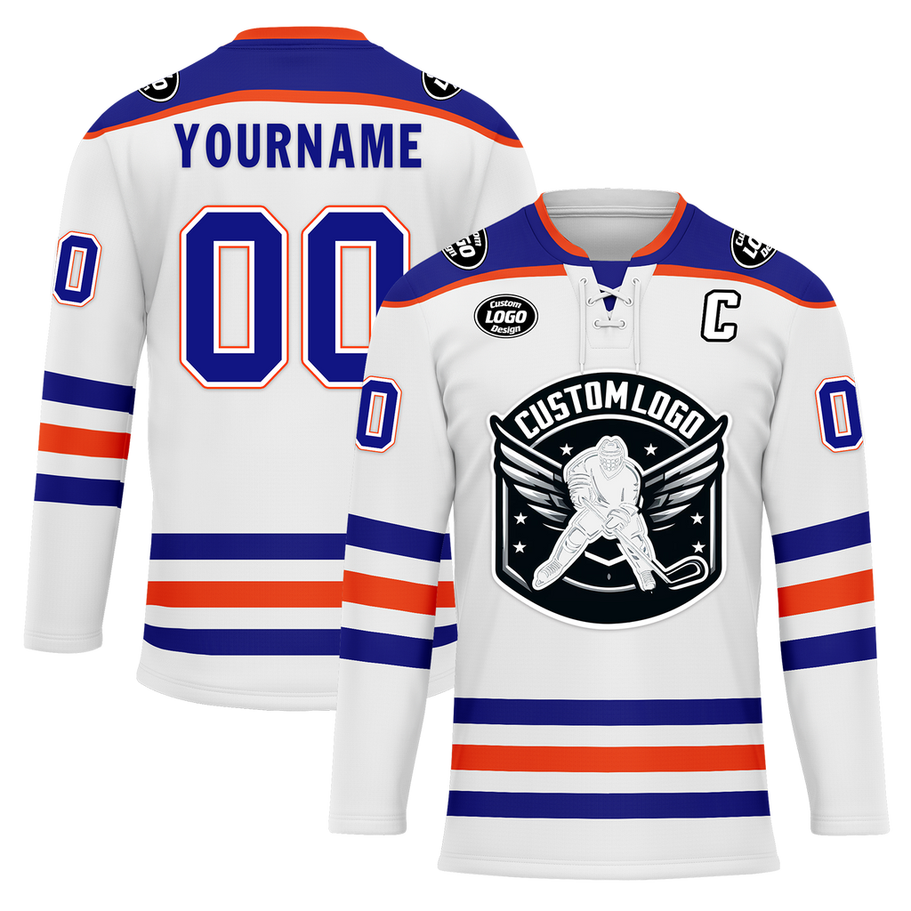 Custom White Blue Personalized Hockey Jersey HCKJ01-D0a70c7